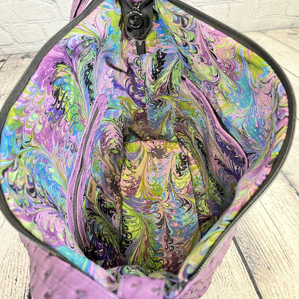 Krystal Convertible Bag - Purple Ostrich