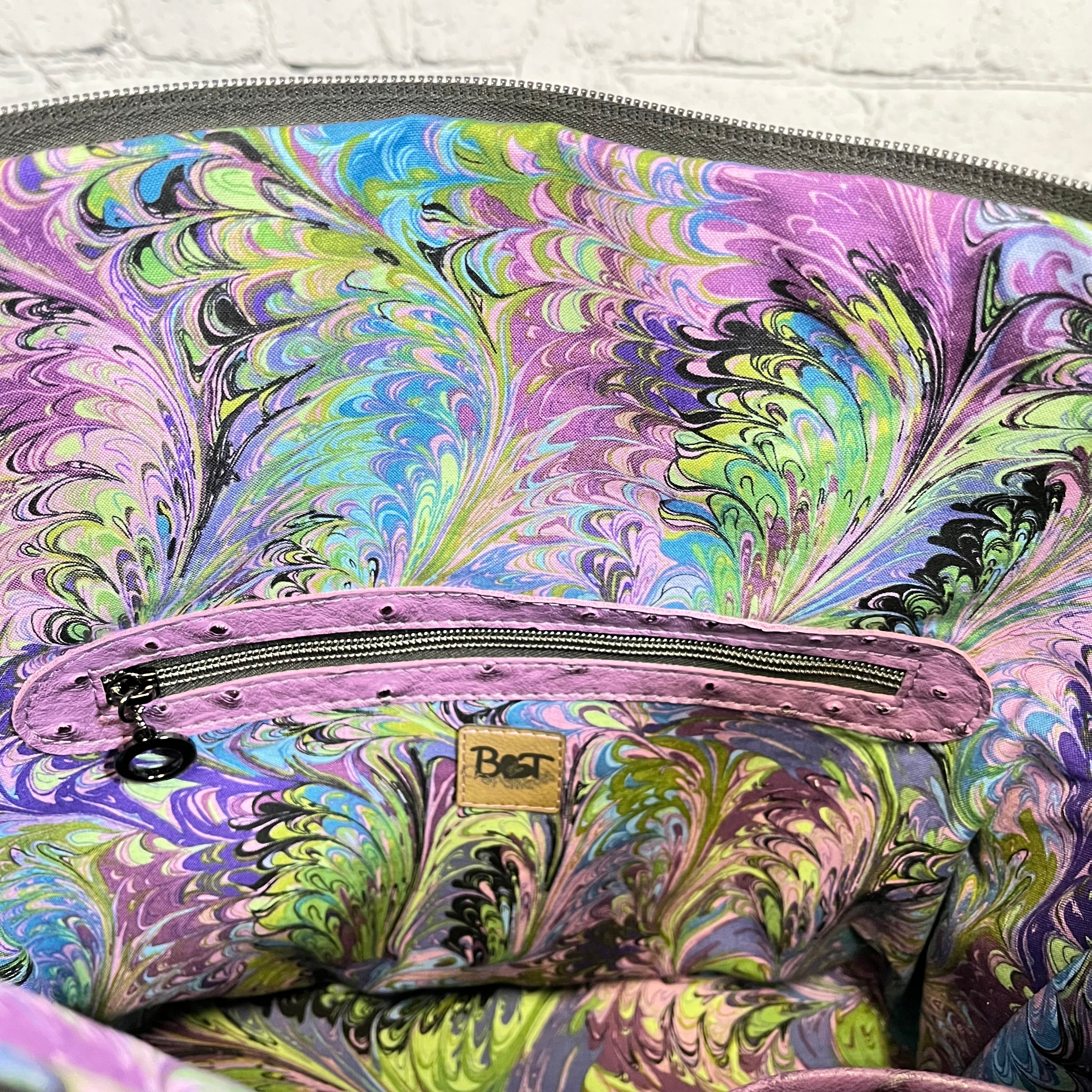 Krystal Convertible Bag - Purple Ostrich