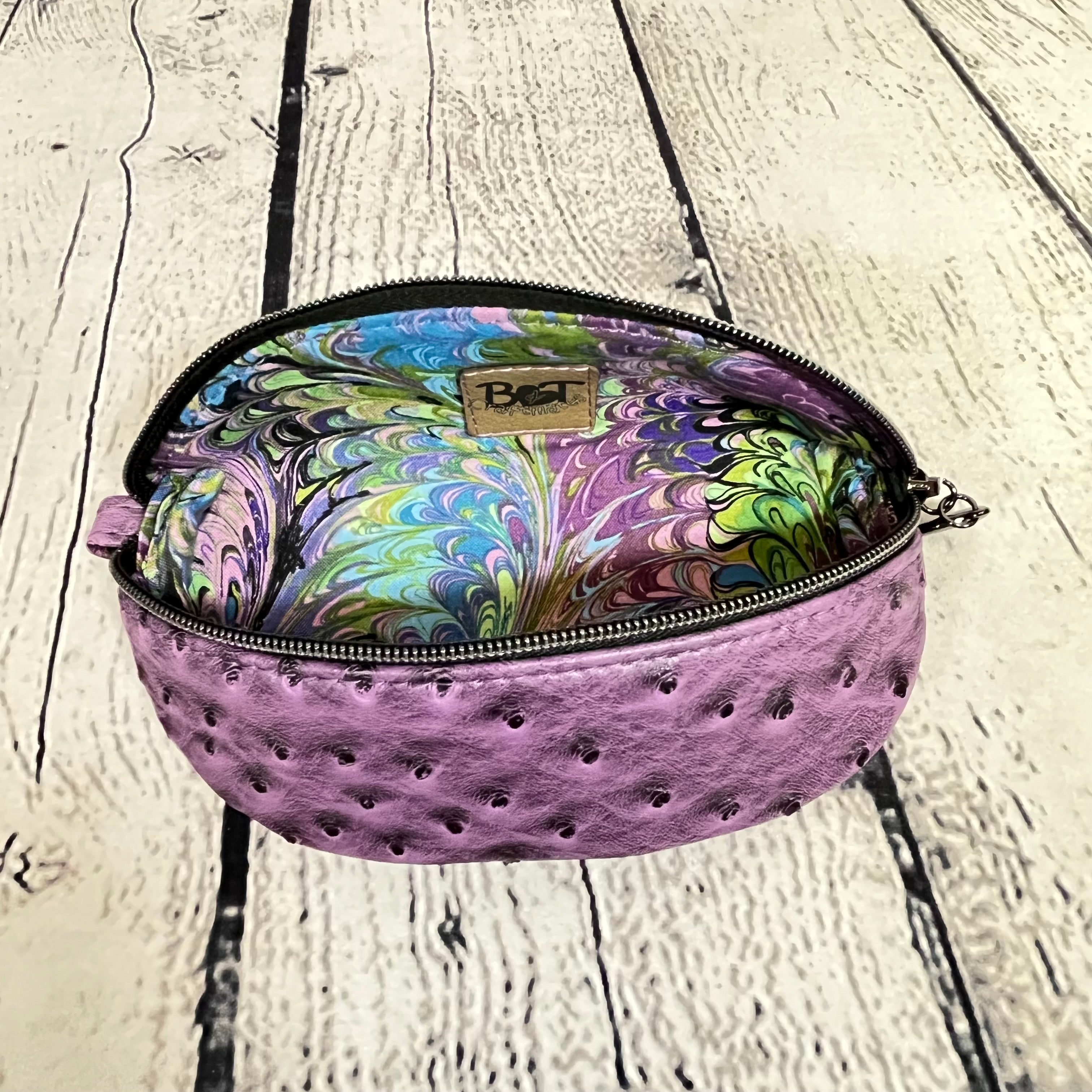 Ellie Sunglasses Case - Purple Ostrich
