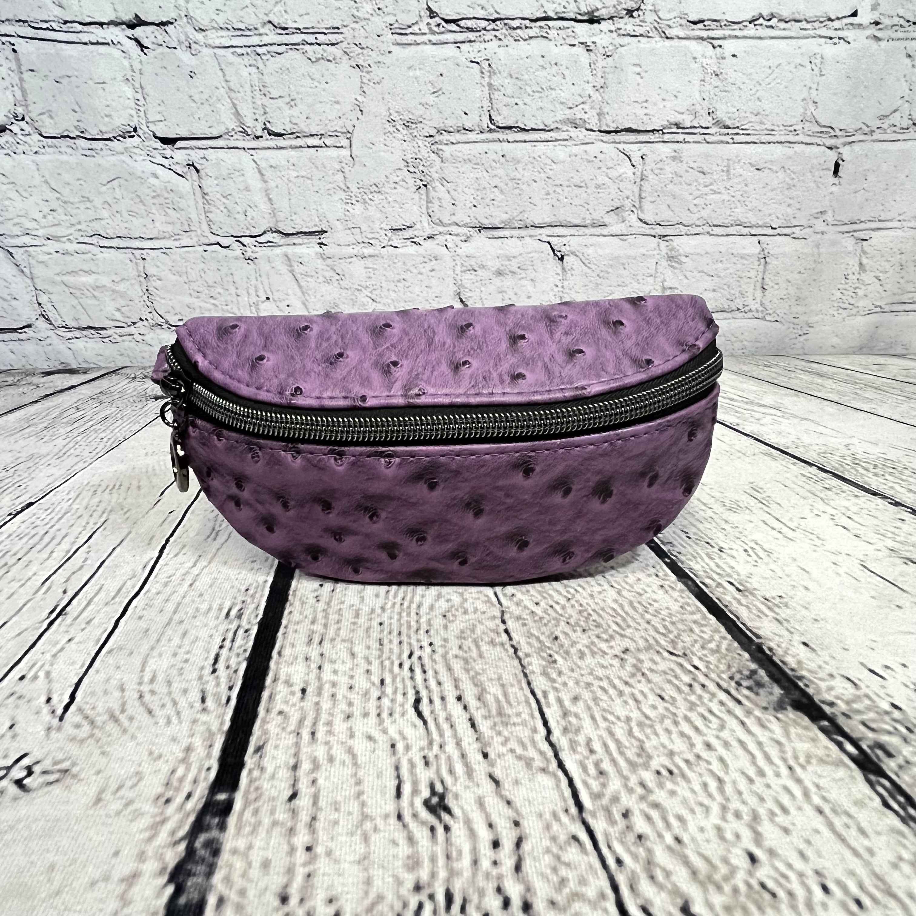 Ellie Sunglasses Case - Purple Ostrich