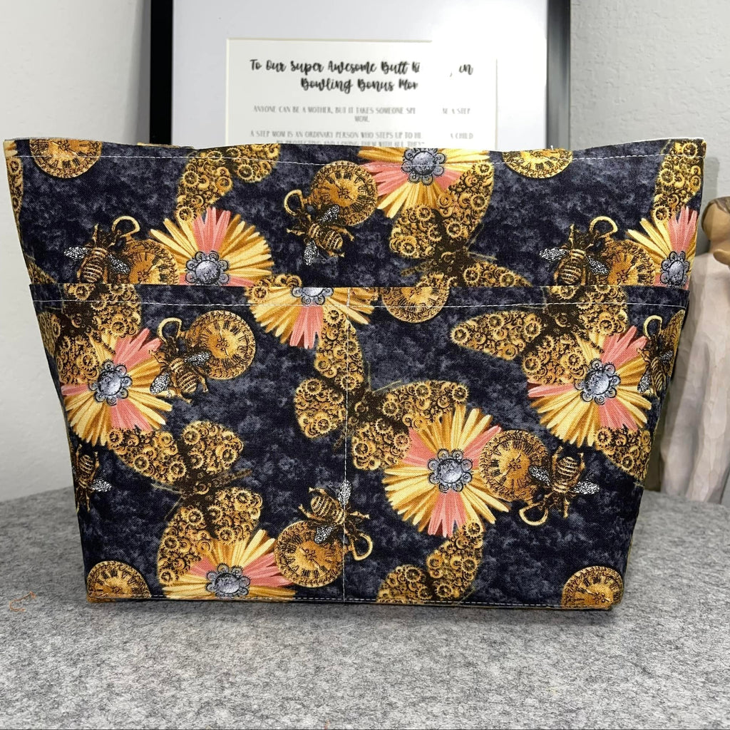 Small Tote - Steampunk Butterfly, Flower & Bee