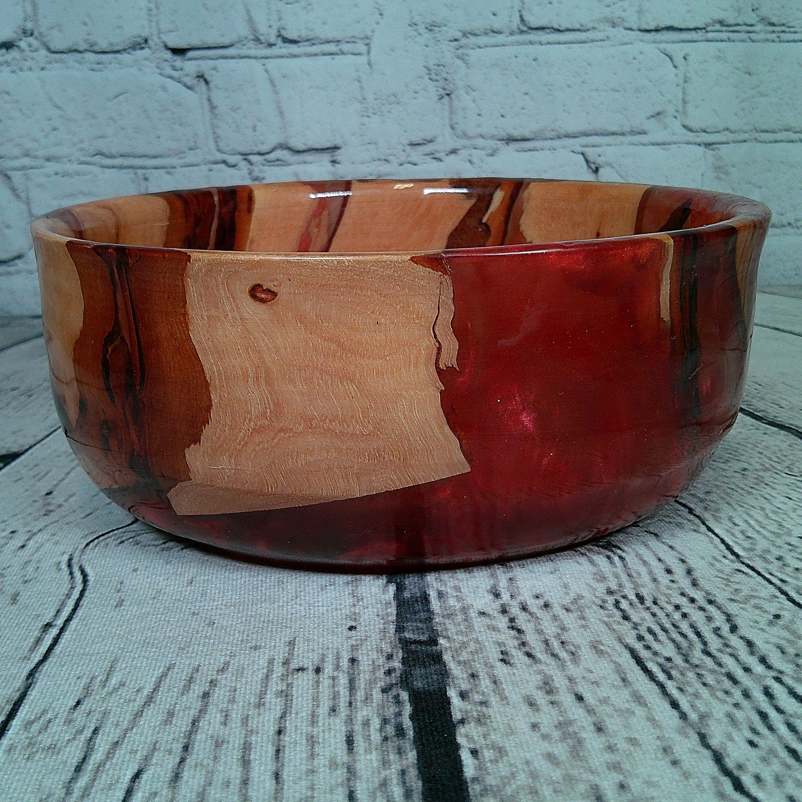 Cedar and Red Resin Bowl