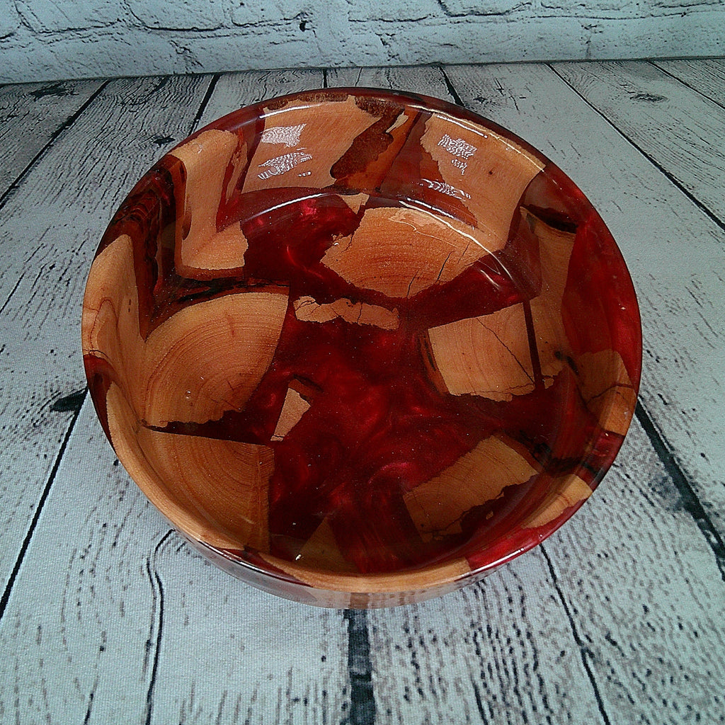 Cedar and Red Resin Bowl