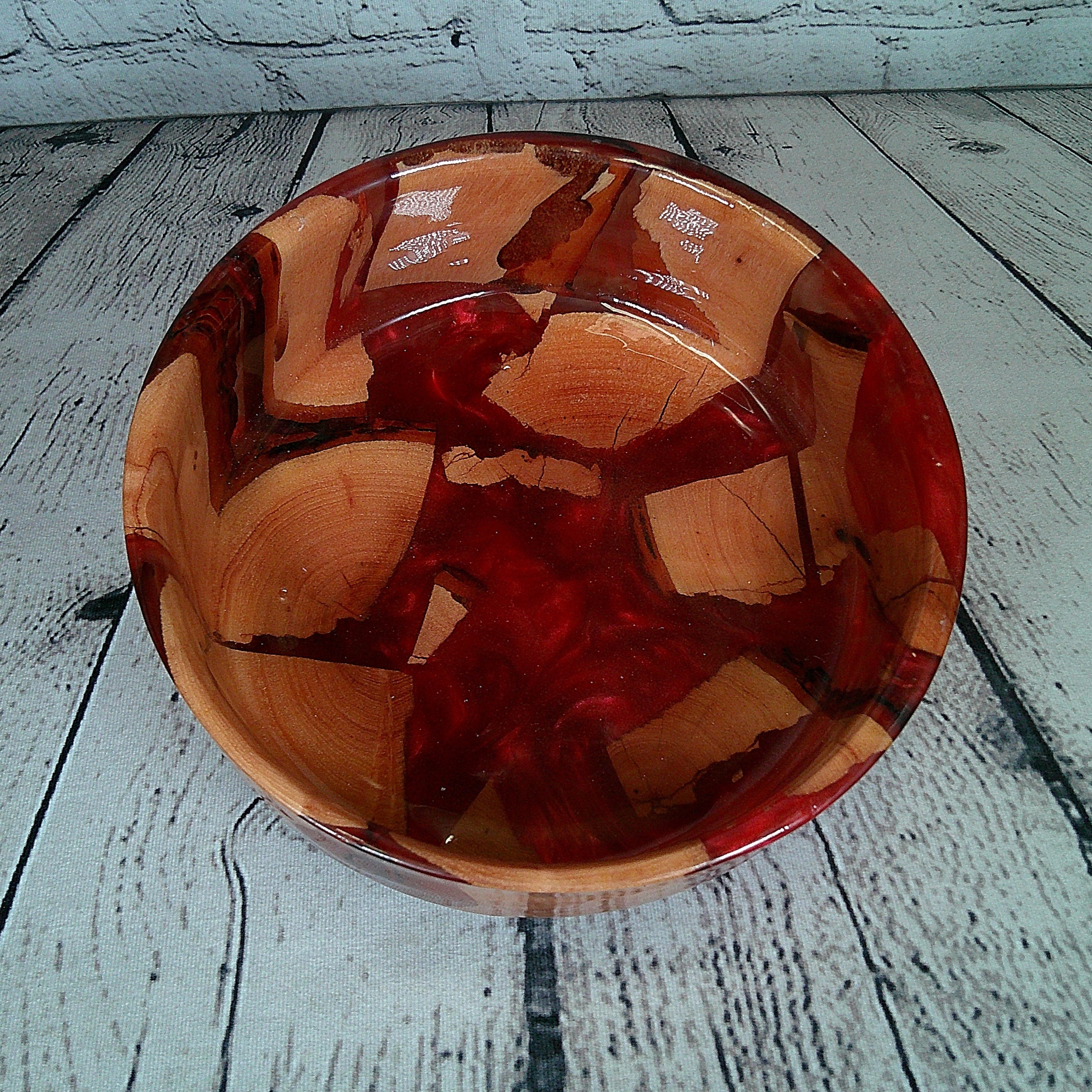 Cedar and Red Resin Bowl