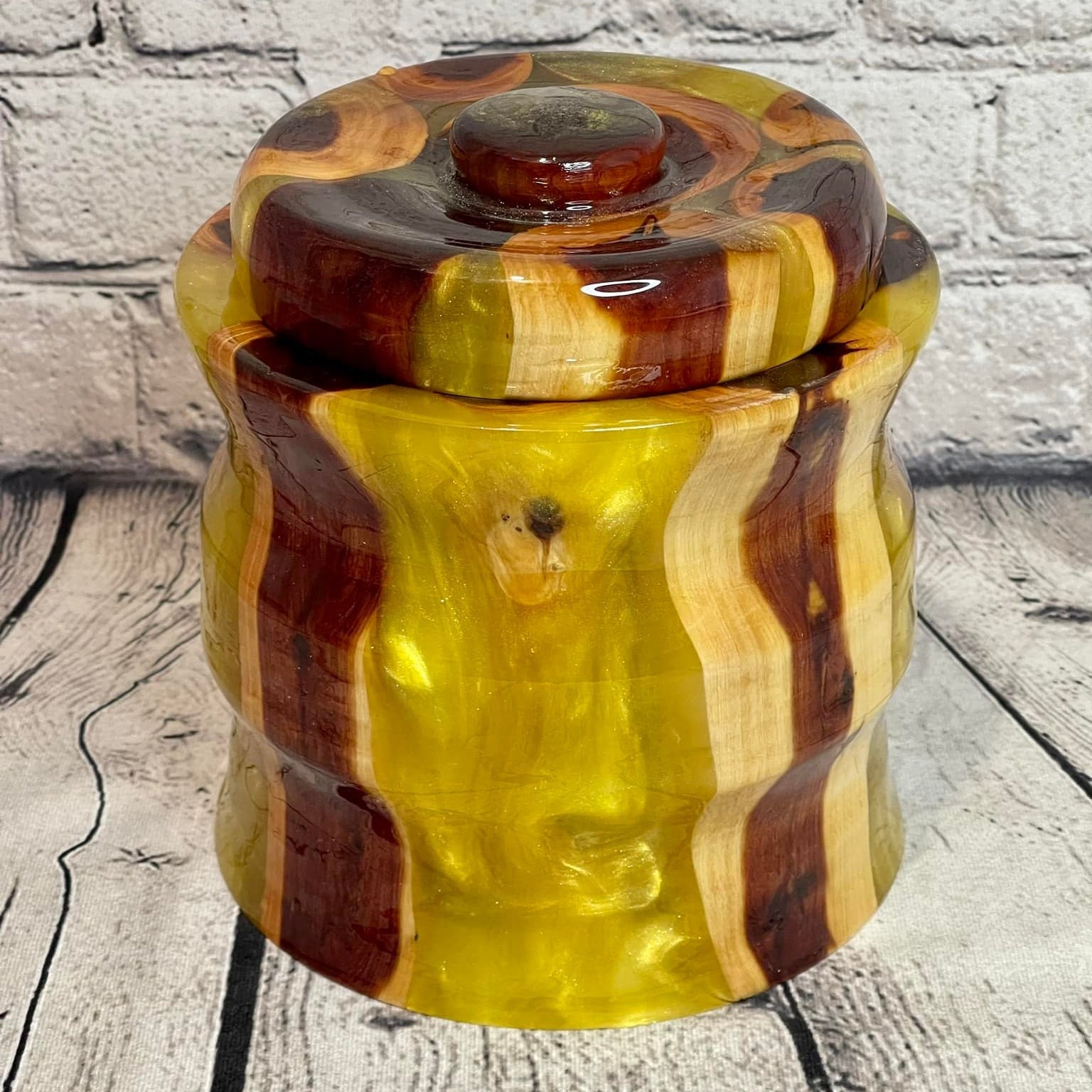 Lidded Jar - Cedar with Yellow Resin