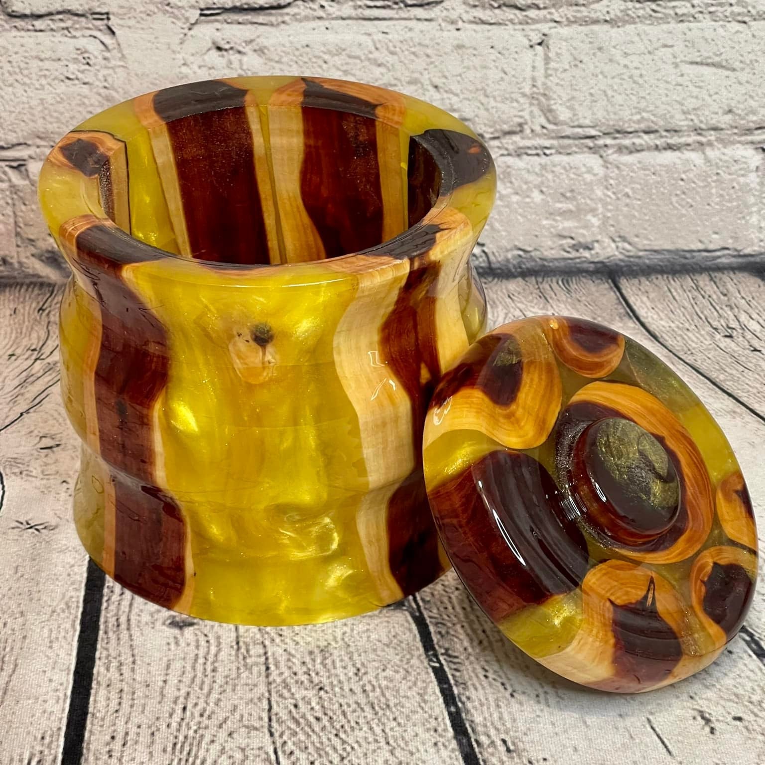 Lidded Jar - Cedar with Yellow Resin