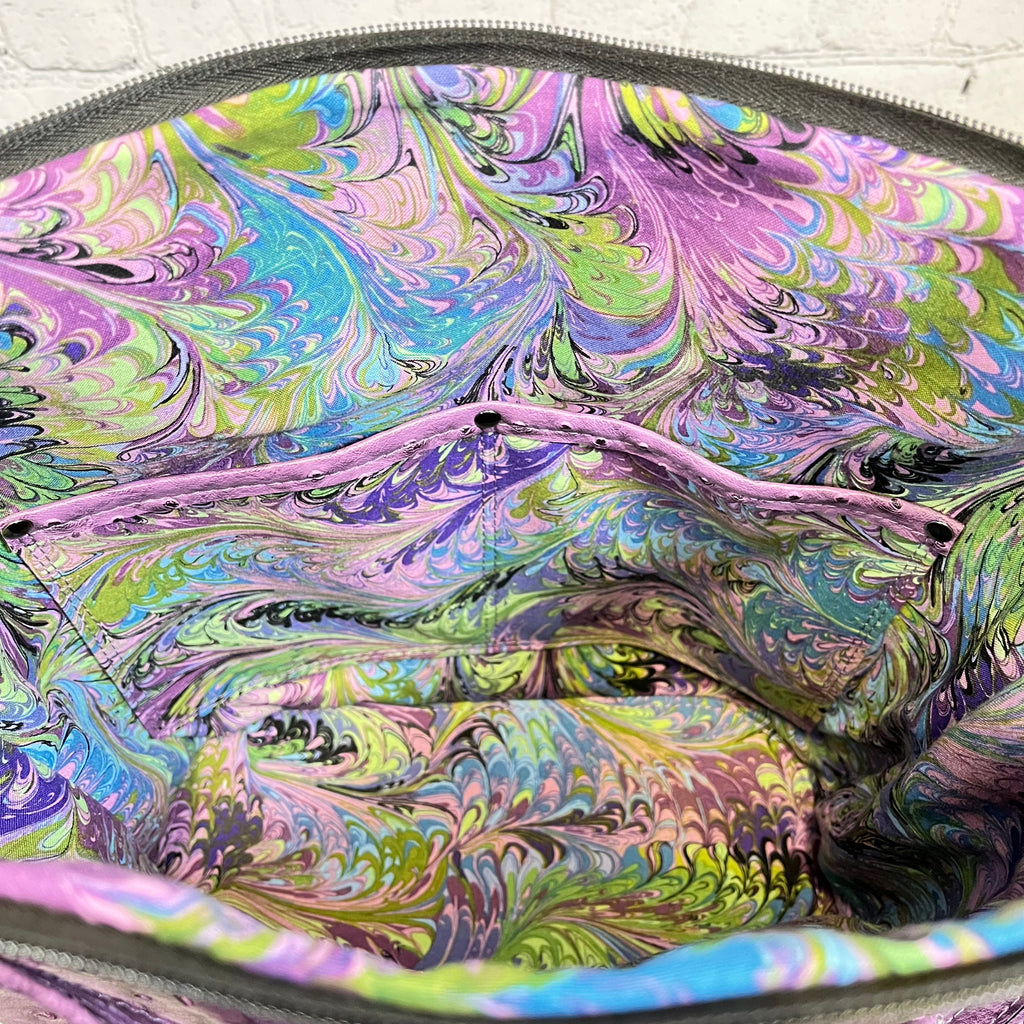 Krystal Convertible Bag - Purple Ostrich