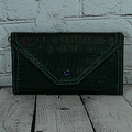 Large RFID Wristlet Wallet - Black Faux Crocodile