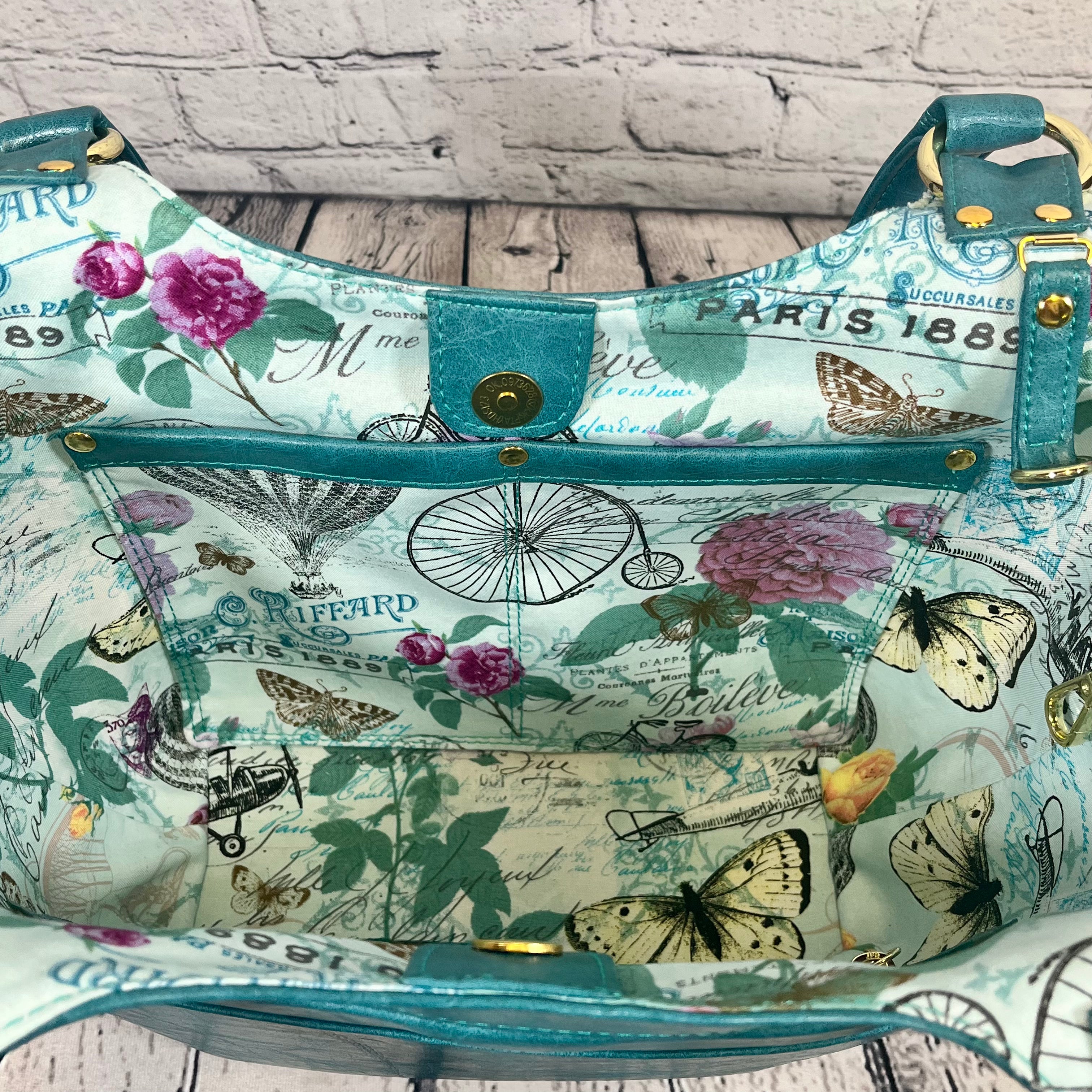 Sarah Shoulder Bag - Turquoise Accents of Paris