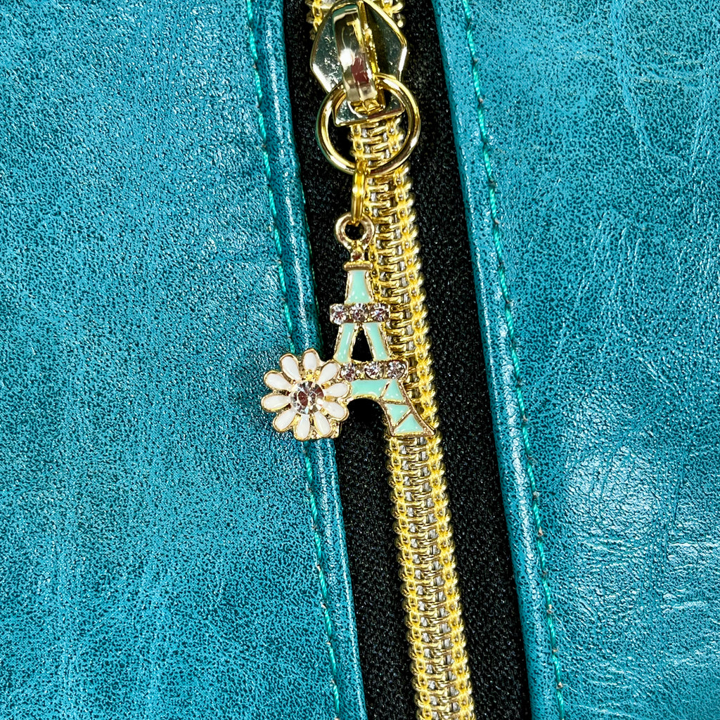 Sarah Shoulder Bag - Turquoise Accents of Paris