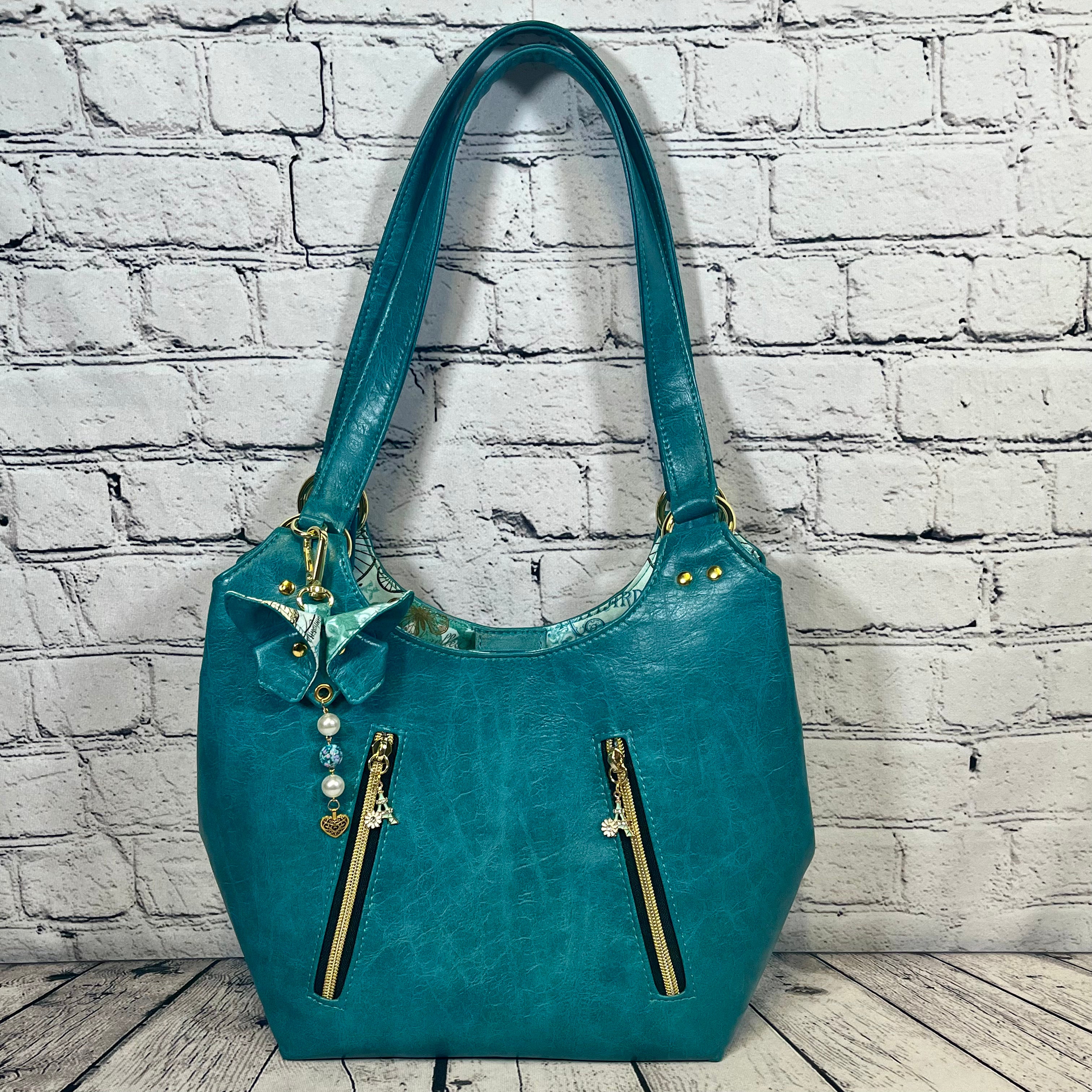 Sarah Shoulder Bag - Turquoise Accents of Paris