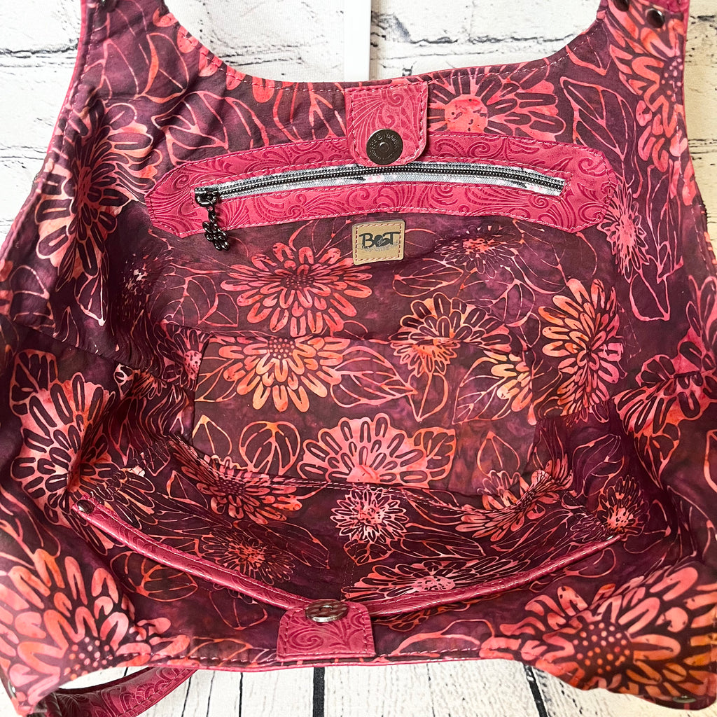 Sarah Shoulder Bag - Burgundy Floral