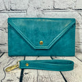 Large RFID Wristlet Wallet - Turquoise Accents of Paris