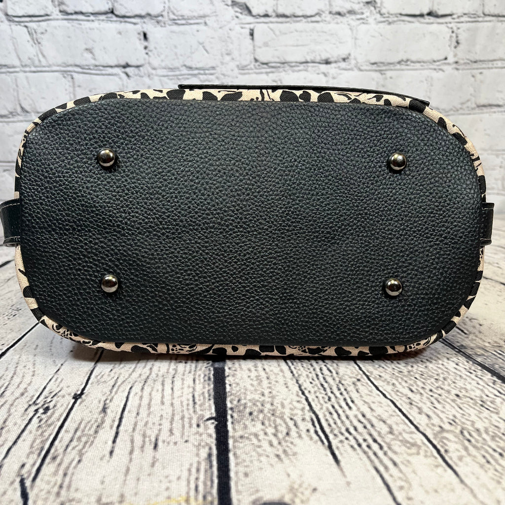 Krystal Convertible Bag - Black and Tan Giraffe Print