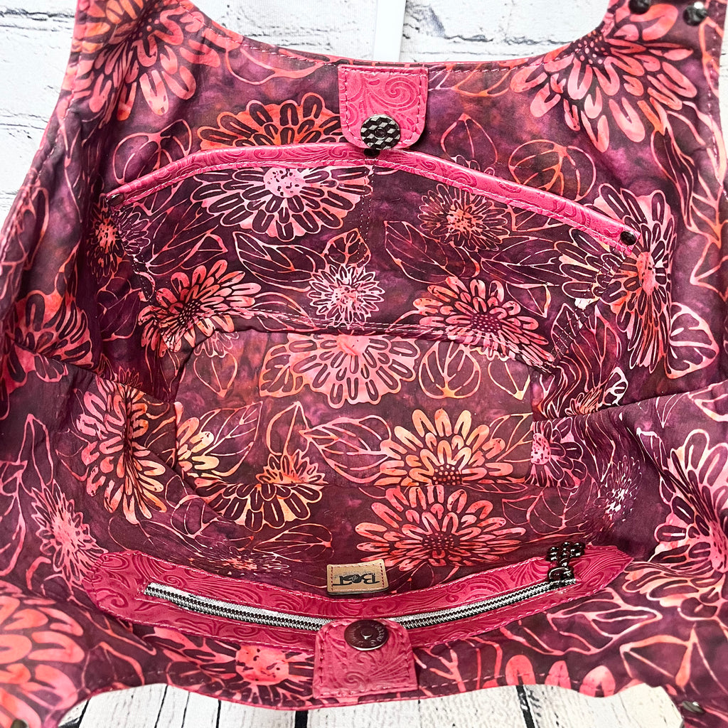 Sarah Shoulder Bag - Burgundy Floral