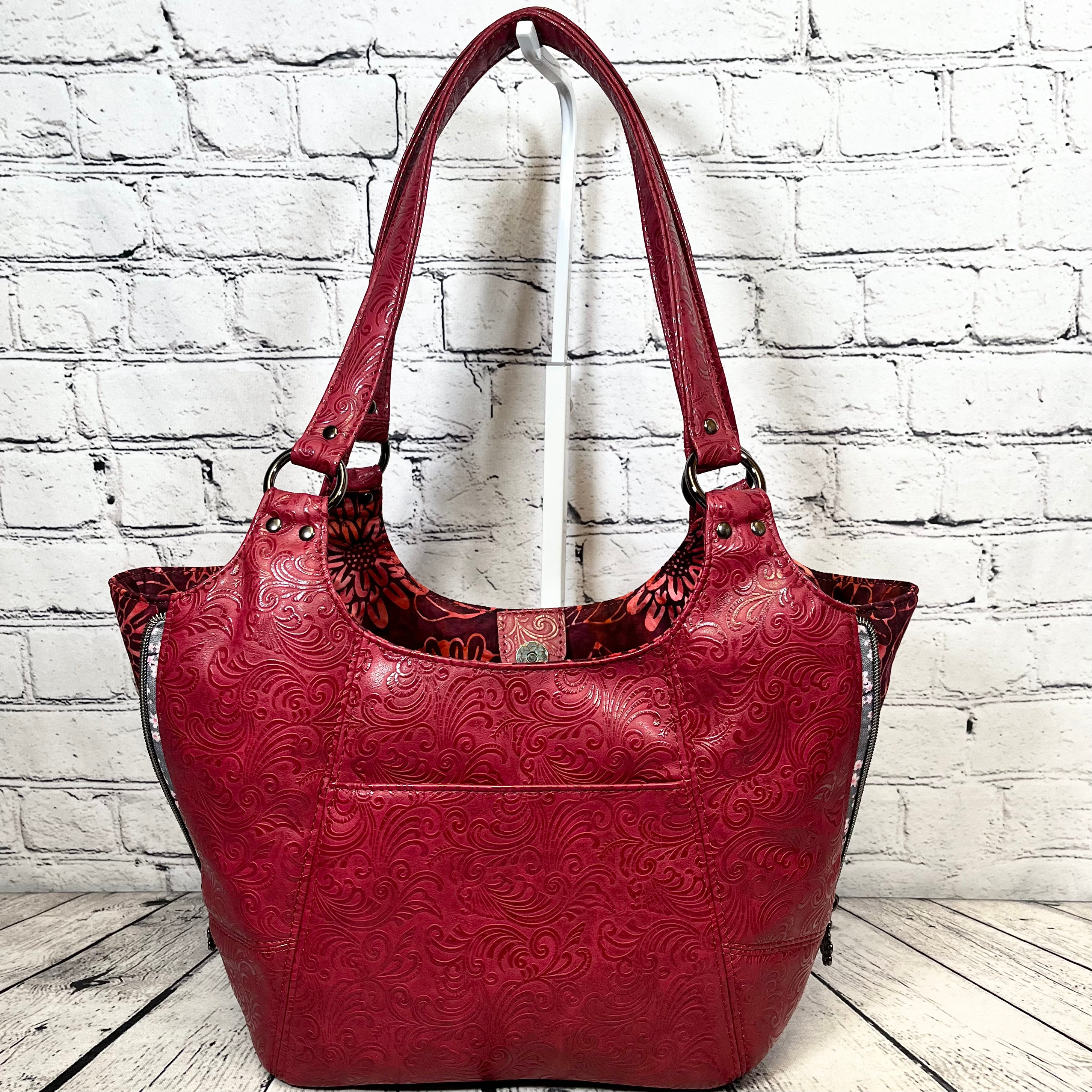 Sarah Shoulder Bag - Burgundy Floral