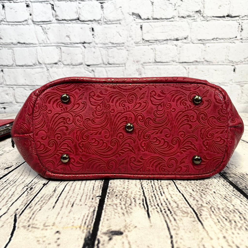 Sarah Shoulder Bag - Burgundy Floral