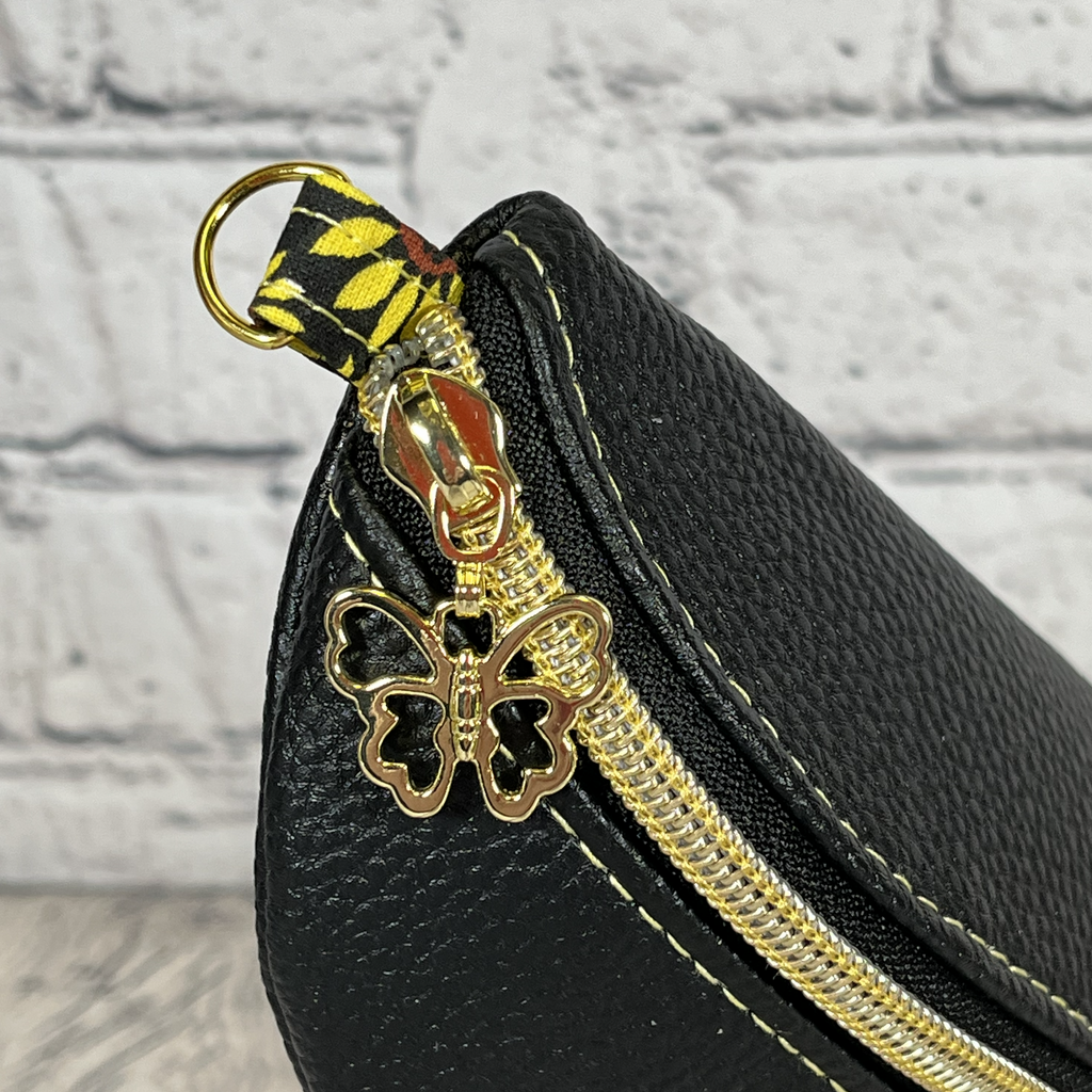 Ellie Sunglasses Case - Black & Yellow Sunflower