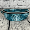 Ellie Sunglasses Case - Teal & White Sunflower