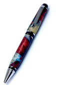 Cigar Style Pen - Red, Blue & White Resin