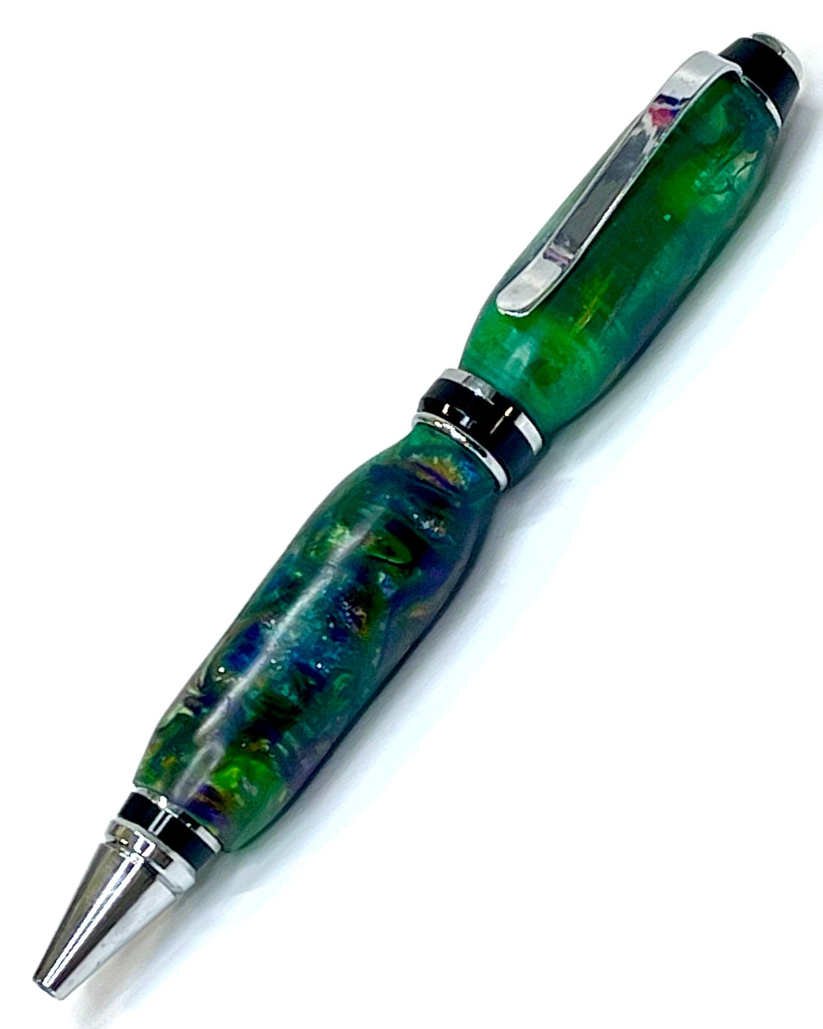 Cigar Style Pen - Green & Blue Resin