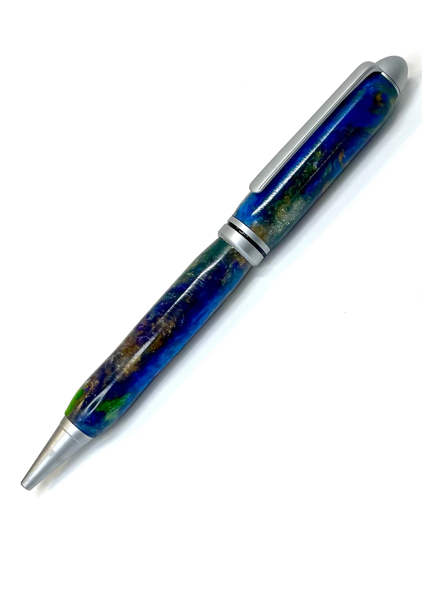 Slimline pen - Blue Marbled Resin