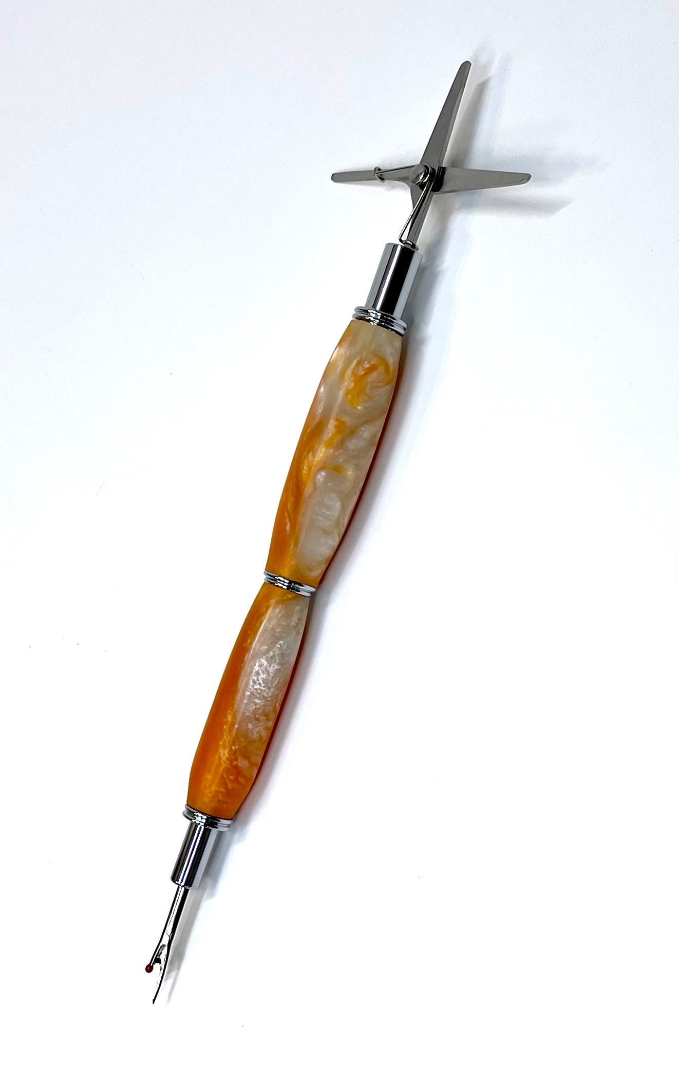Seam Ripper with Scissors - Orange & White