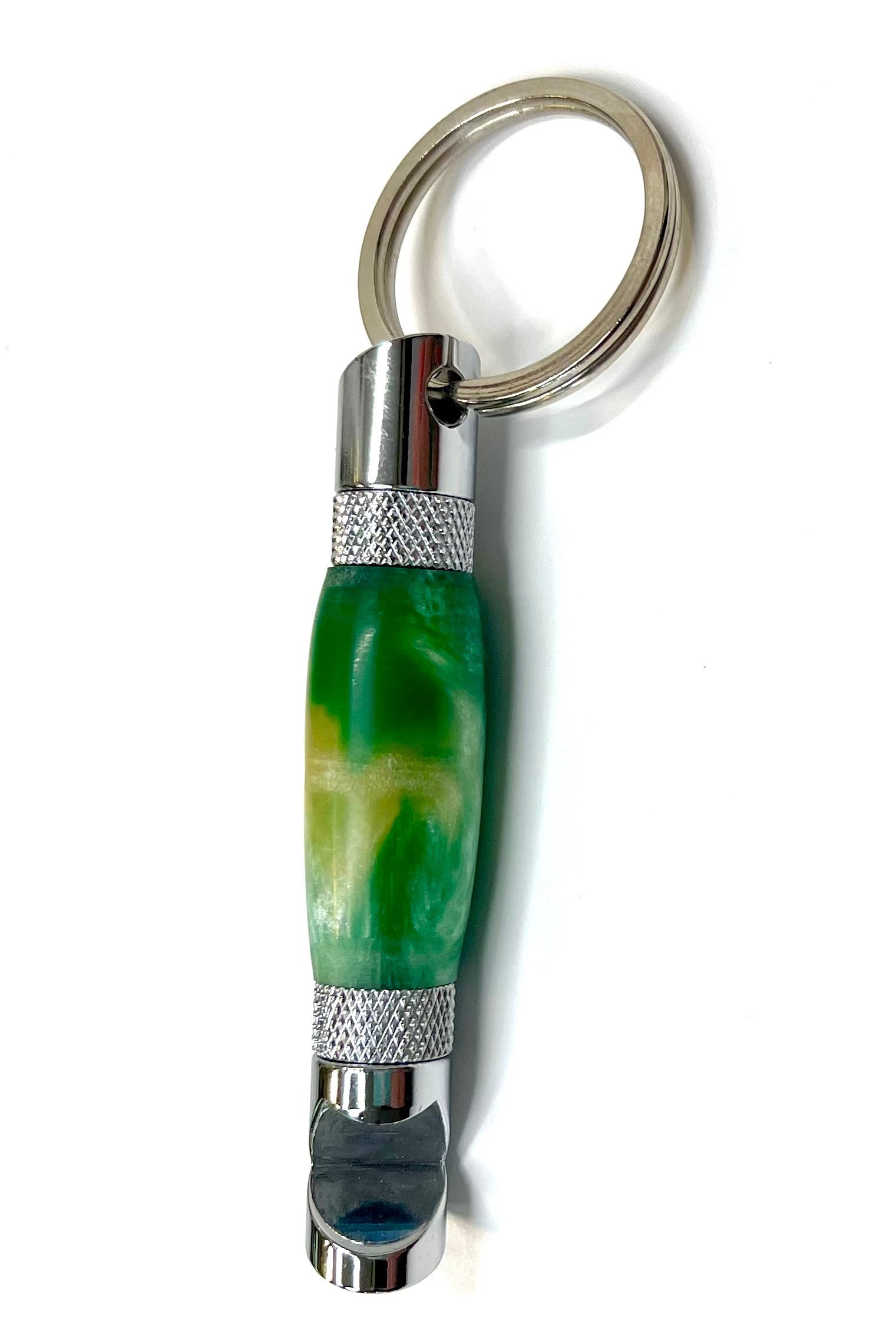 Key Chain - Bottle Opener Green Marble Resin