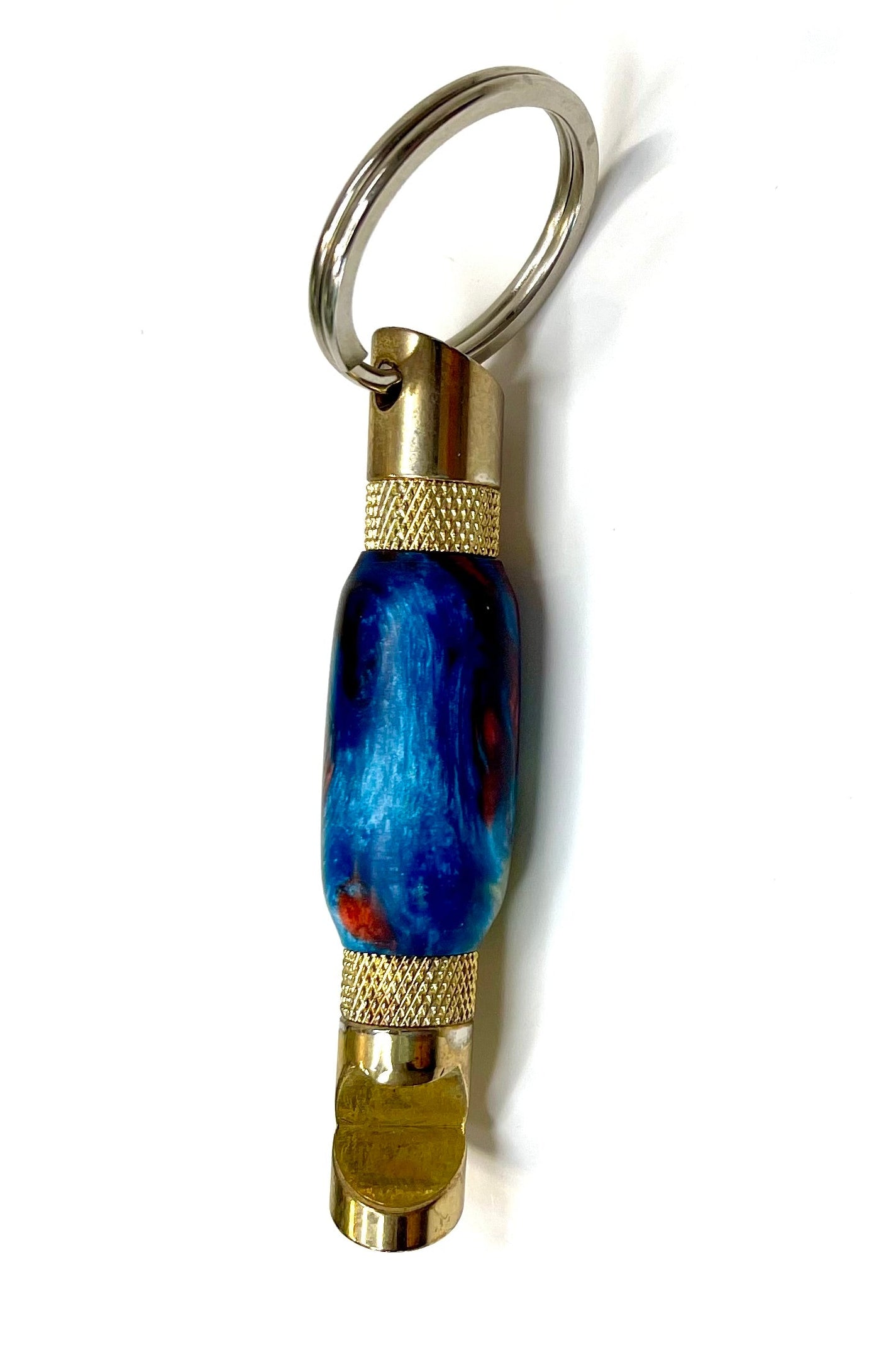 Key Chain - Bottle Opener Blue & Red Resin