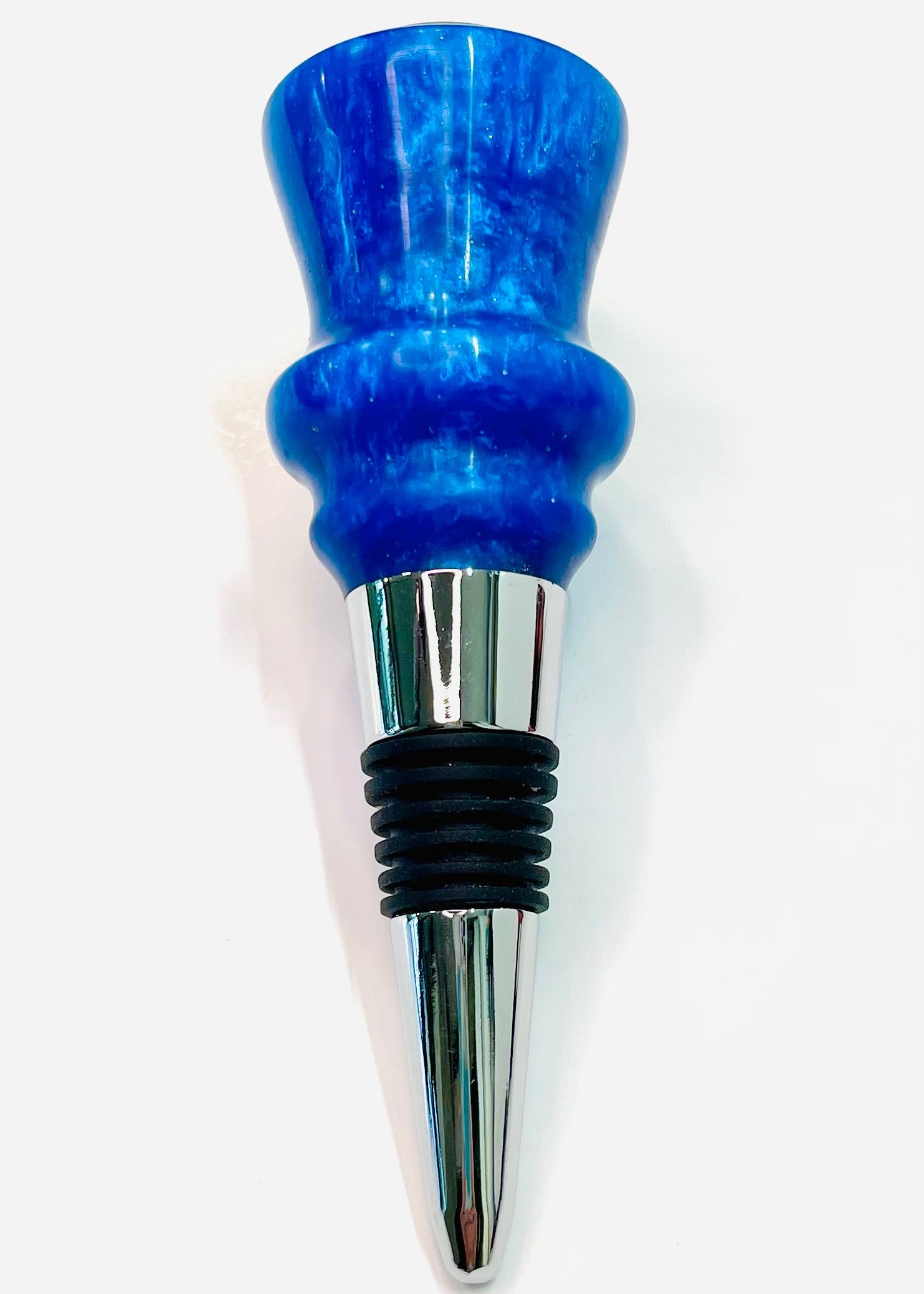 Bottle Stopper with Corkscrew - Blue Resin