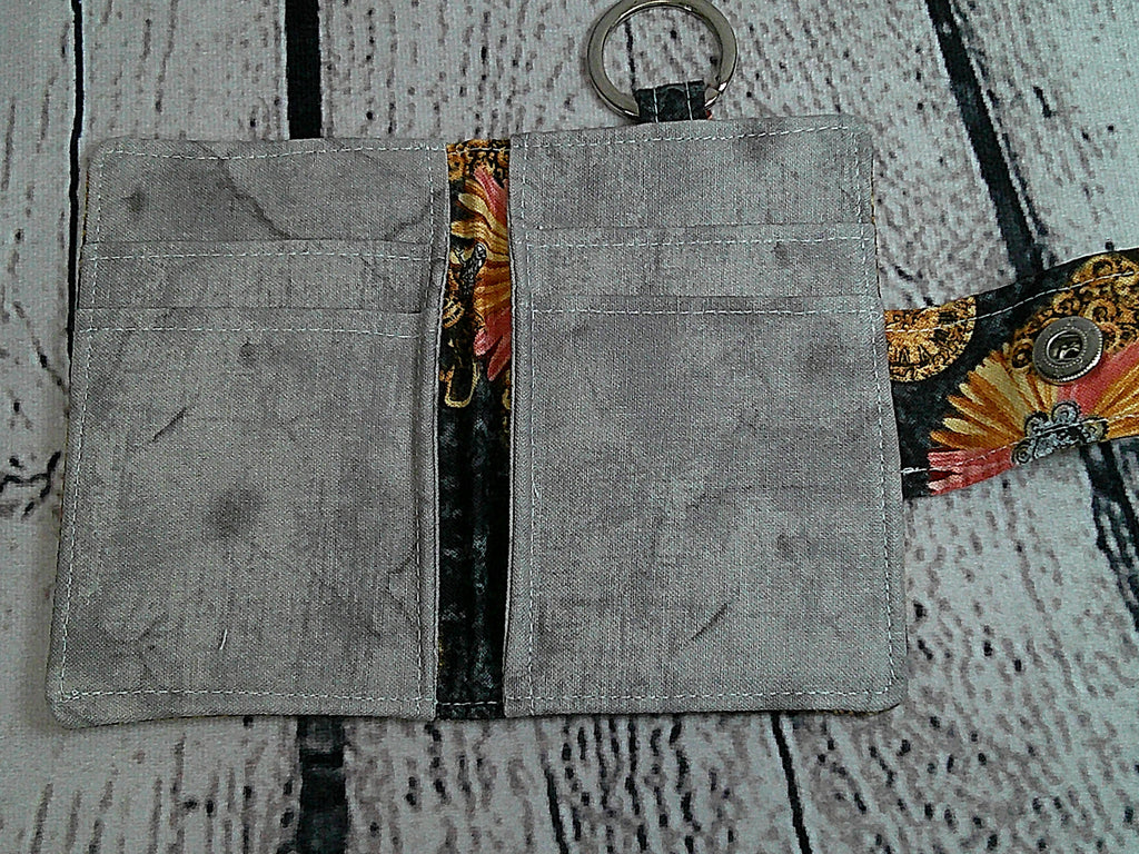 Small Keychain Wallet - Steampunk Butterfly, Flower & Bee
