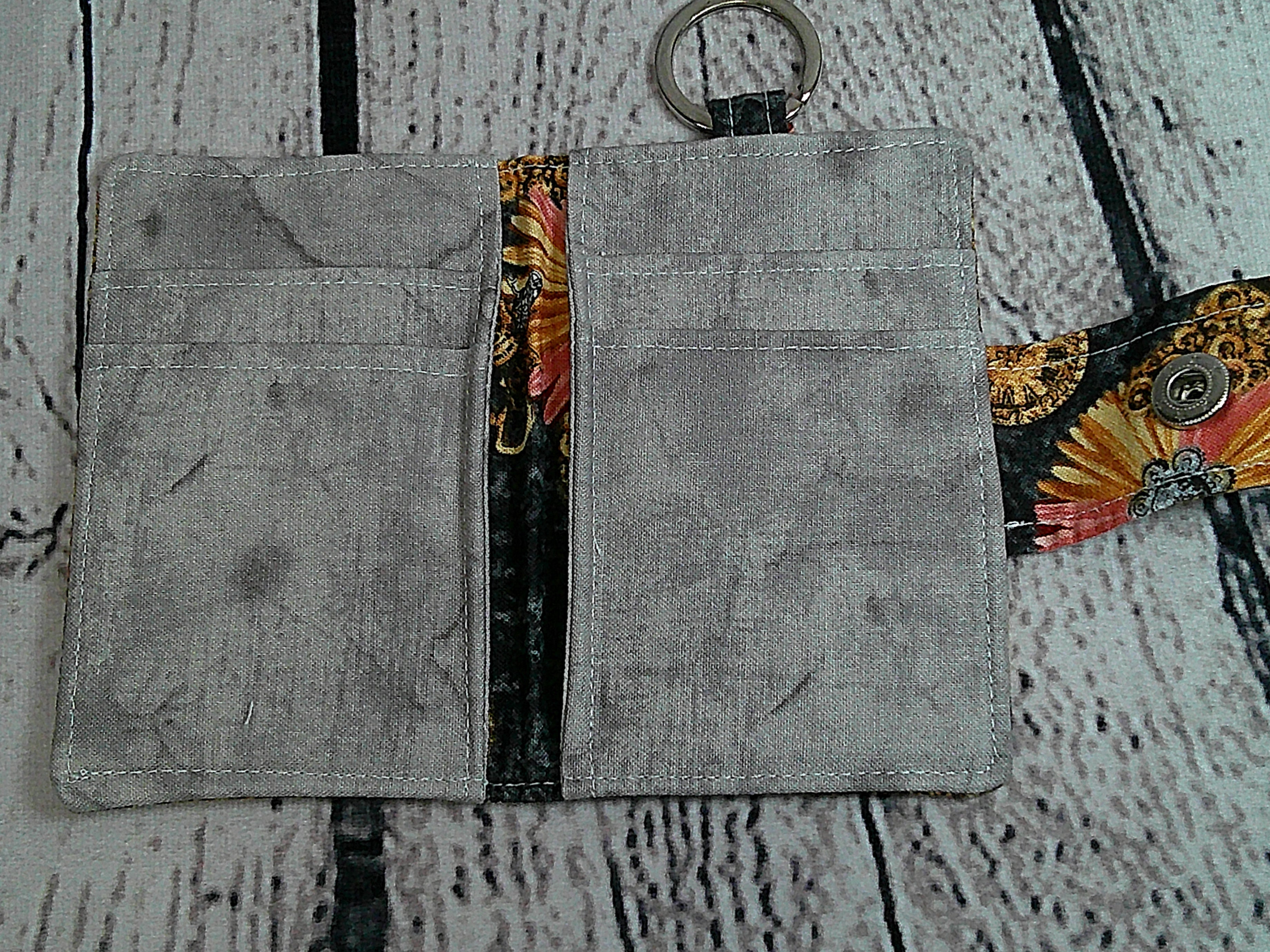 Small Keychain Wallet - Steampunk Butterfly, Flower & Bee