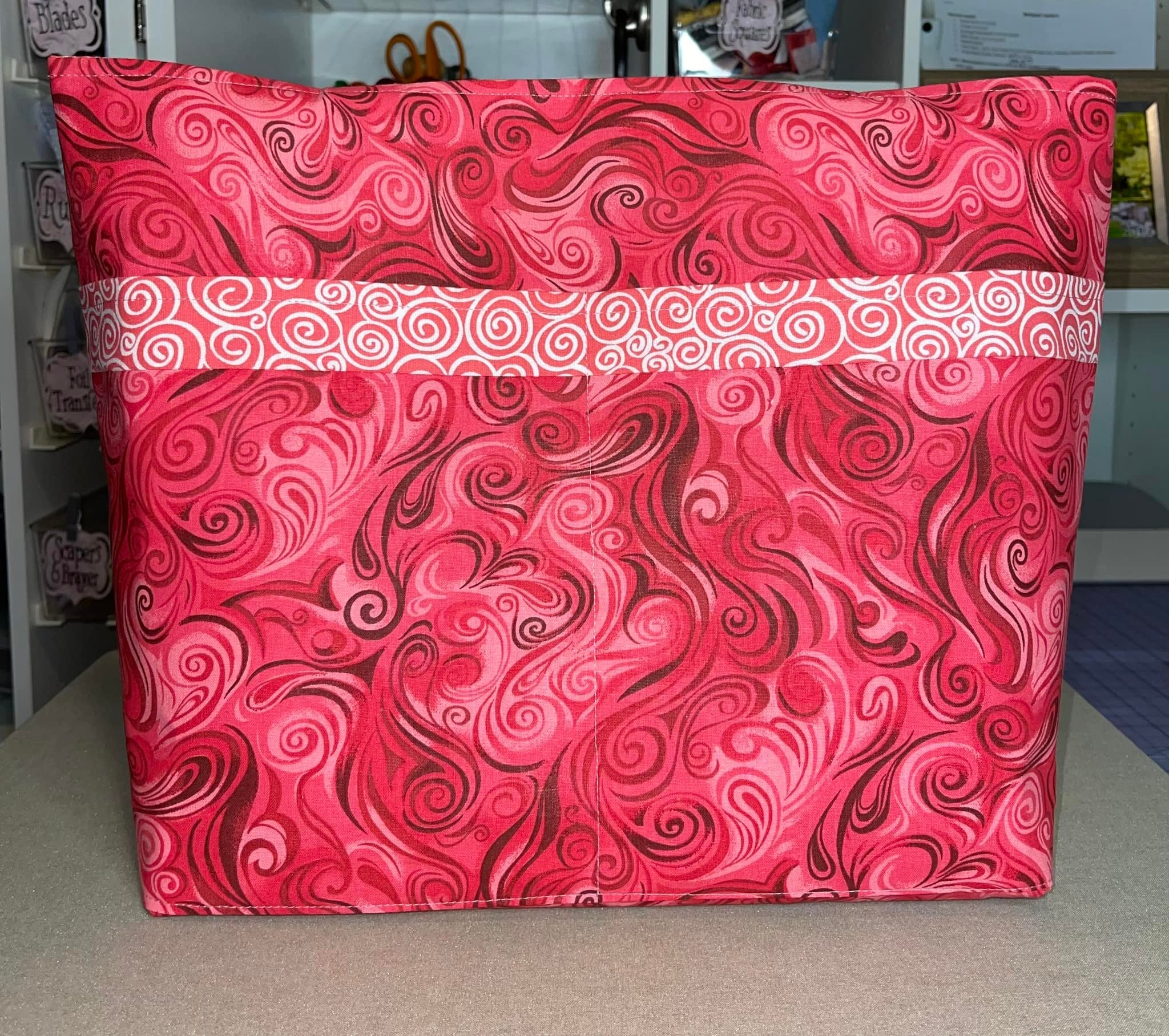 Large Tote - Red & Pink Swirls