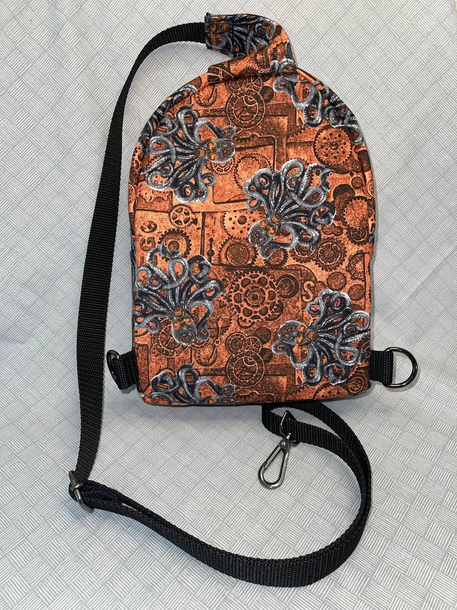 Small Crossbody Chest-pack - Orange Floral