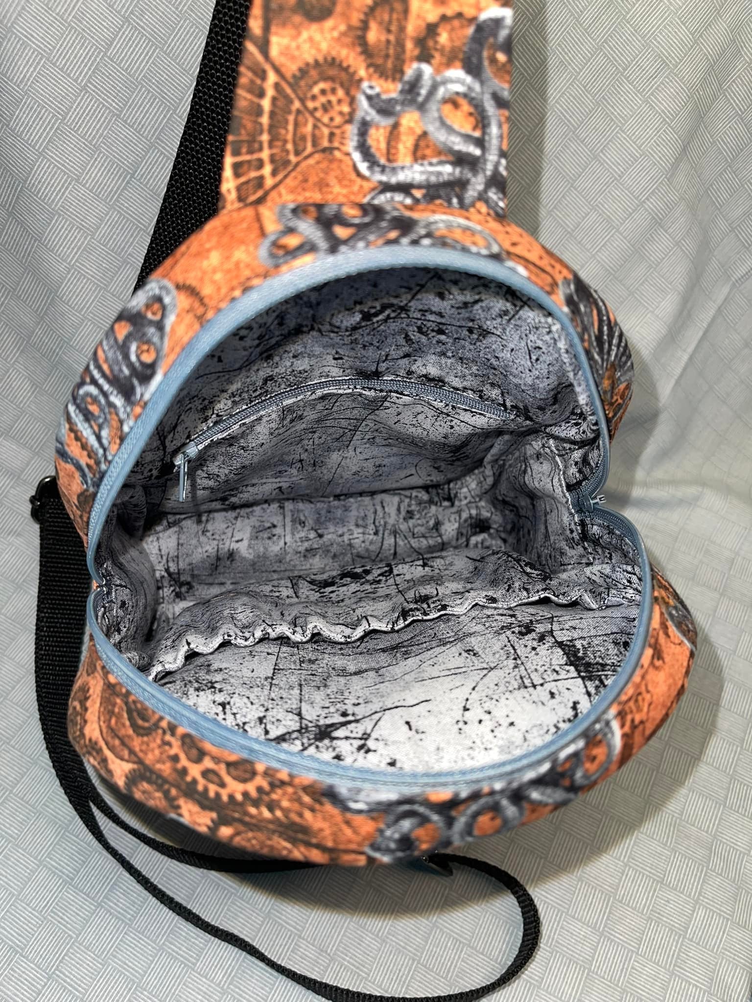 Small Crossbody Chest-pack - Orange Floral