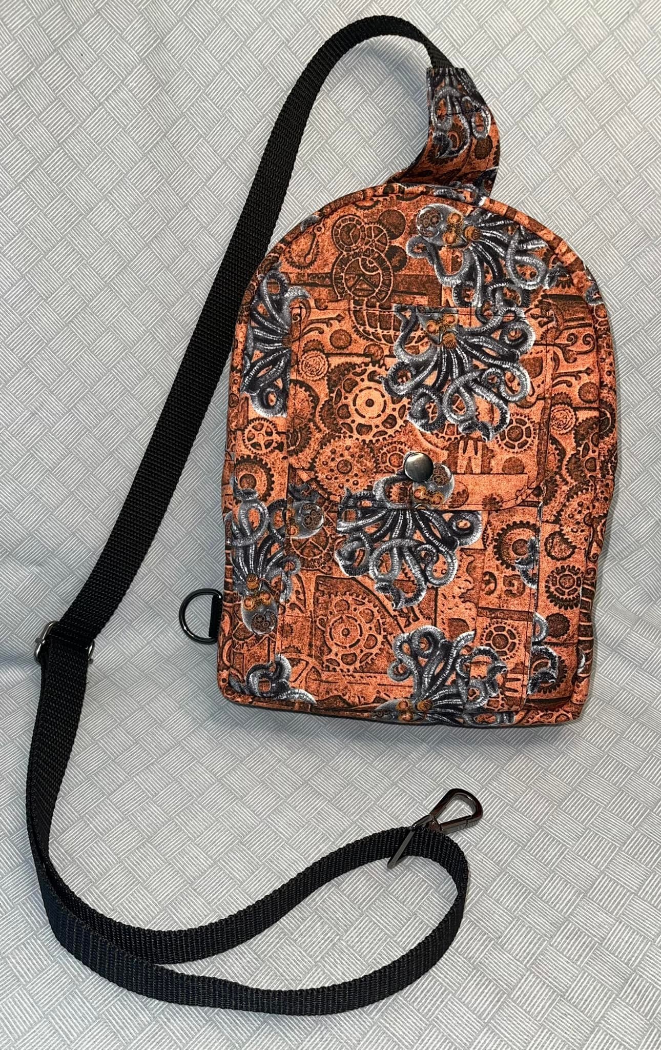 Small Crossbody Chest-pack - Orange Floral