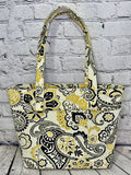 Large Zipper Tote - Paisley Floral