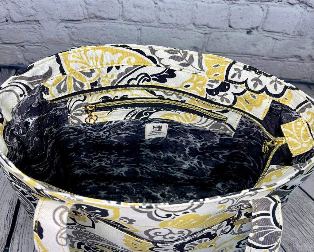 Large Zipper Tote - Paisley Floral