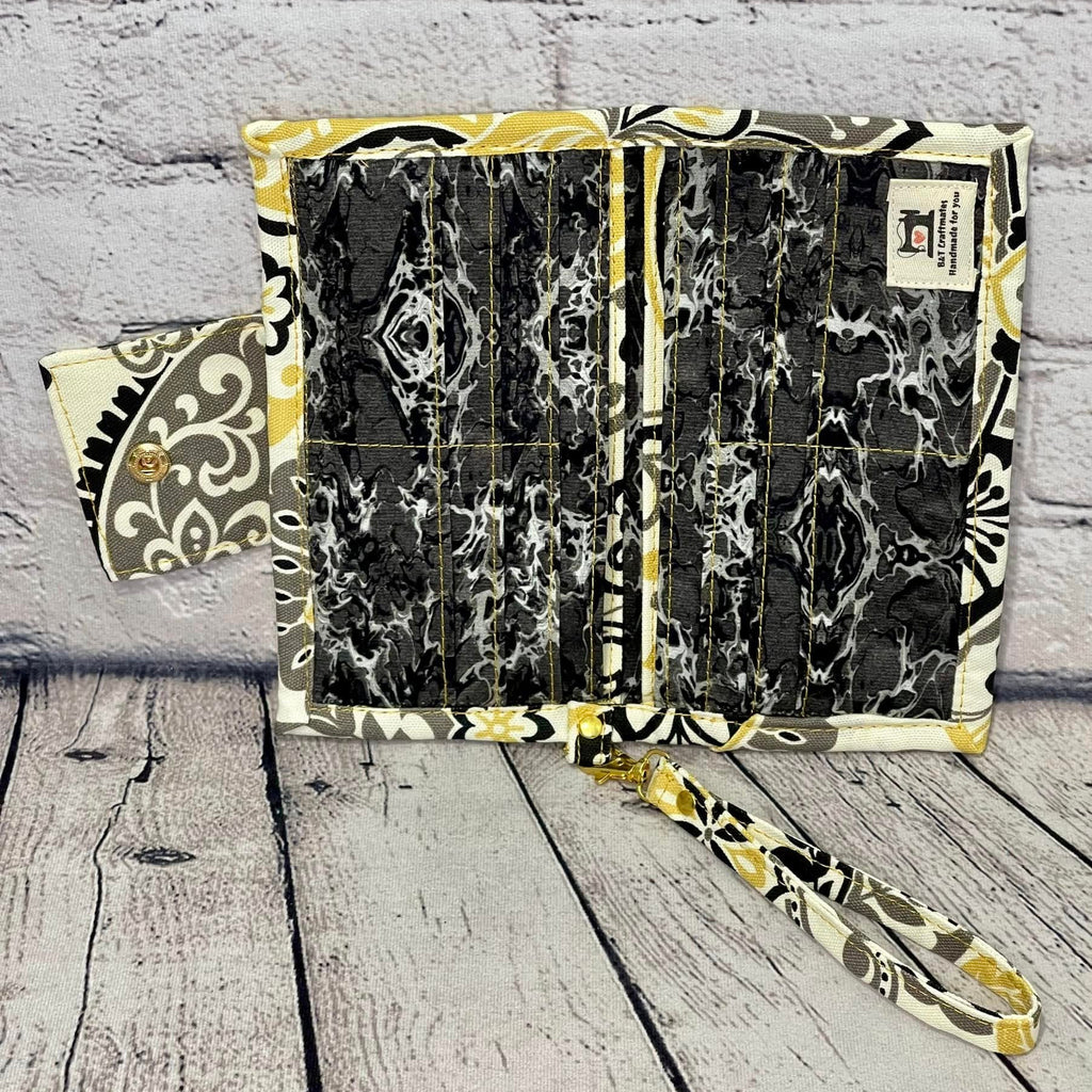 Large RFID Wristlet Wallet - Paisley Floral