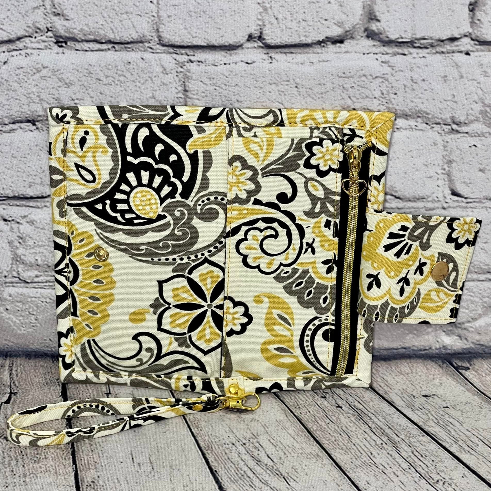 Large RFID Wristlet Wallet - Paisley Floral